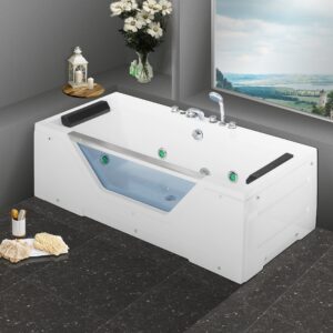 Tina Hidromasaje Selene 1700/800 con Visor de Vidrio - Jacuzzi Rectangular Premium